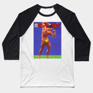 MUSCLE POWER - Vintage Physique Muscle Male Model Magazine Cover Baseball T-Shirt